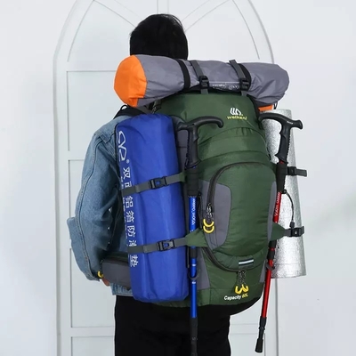 Balo đi bộ đường dài chống thấm nước nhẹ 60L Balo chống mưa 70cm