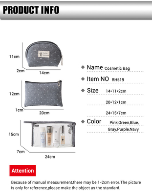 3 cái Túi đựng đồ vệ sinh trong suốt dành cho nữ Túi đựng mỹ phẩm trong suốt Polyester 300D dành cho du lịch