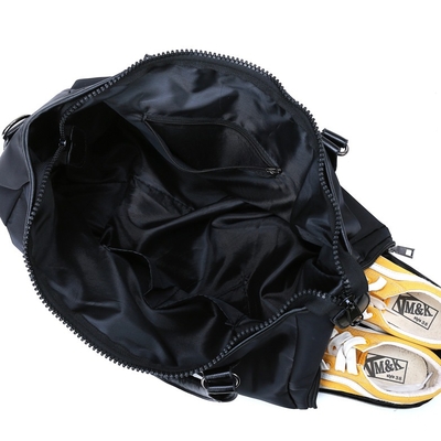 Túi vải thô thể thao dành cho nam giới màu đen Túi vải thô tập thể dục nylon có ngăn đựng giày