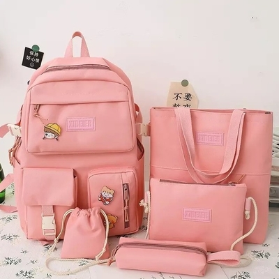 Bộ túi đi học cho bé gái Vải 5 mảnh Bộ ba lô Sling Túi bút chì ODM