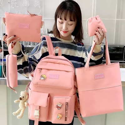 Bộ túi đi học cho bé gái Vải 5 mảnh Bộ ba lô Sling Túi bút chì ODM