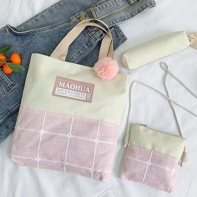 Bộ ba lô du lịch dành cho phụ nữ 4pc Ba lô máy tính xách tay chắc chắn Teens Canvas