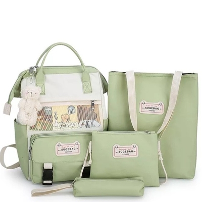 Trường học Bộ ba lô túi 24cm Cô gái Bộ ba lô dễ thương Phim hoạt hình trẻ em Thanh thiếu niên
