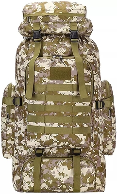BSCI Nylon Camo Ba lô đi bộ đường dài 75L Ba lô du lịch cắm trại Nam nữ