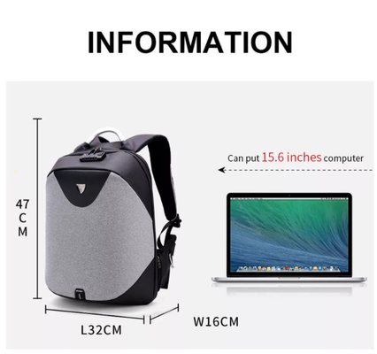 Balo máy tính xách tay kinh doanh Polyester Gói chống trộm 1.54 inch cho máy tính xách tay nam