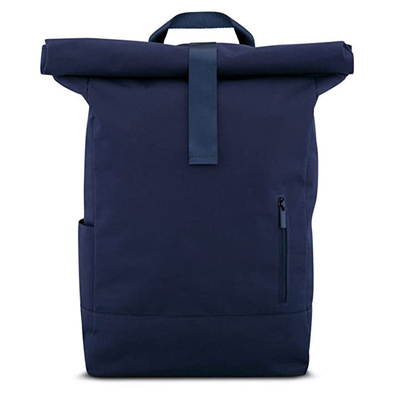 15,6 inch Rucksack RollTop RPET Màu đen Roll Top Ba lô không thấm nước Có thể mở rộng