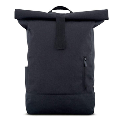 15,6 inch Rucksack RollTop RPET Màu đen Roll Top Ba lô không thấm nước Có thể mở rộng