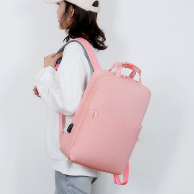 41cm Sinh viên Lap Top Ruck Sack Màu đen Ba lô Du lịch Ba lô Có USB Ngoài trời