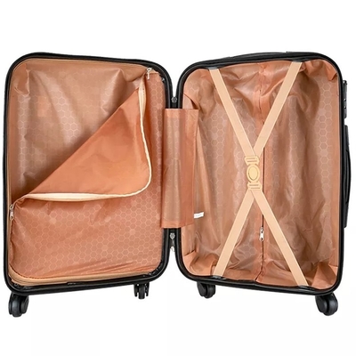 Bộ lót Polyester Vỏ cứng Bộ hành lý Vali xe đẩy 24'' Khóa hành lý Tsa 3 chiếc Pp Mang theo