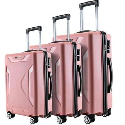 Bộ lót Polyester Vỏ cứng Bộ hành lý Vali xe đẩy 24'' Khóa hành lý Tsa 3 chiếc Pp Mang theo