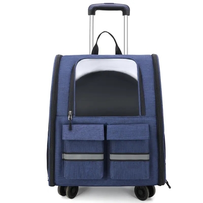 Dog Cat Carrier With Wheels Ba lô ngoài trời Pet Carrier Pet Trolley Portable
