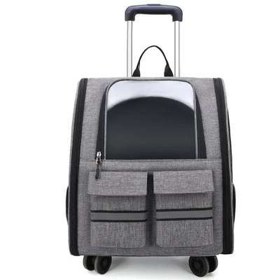 Dog Cat Carrier With Wheels Ba lô ngoài trời Pet Carrier Pet Trolley Portable