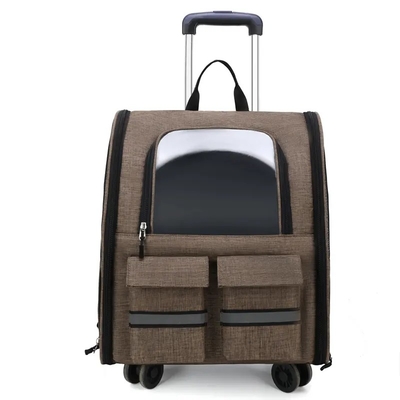 Dog Cat Carrier With Wheels Ba lô ngoài trời Pet Carrier Pet Trolley Portable
